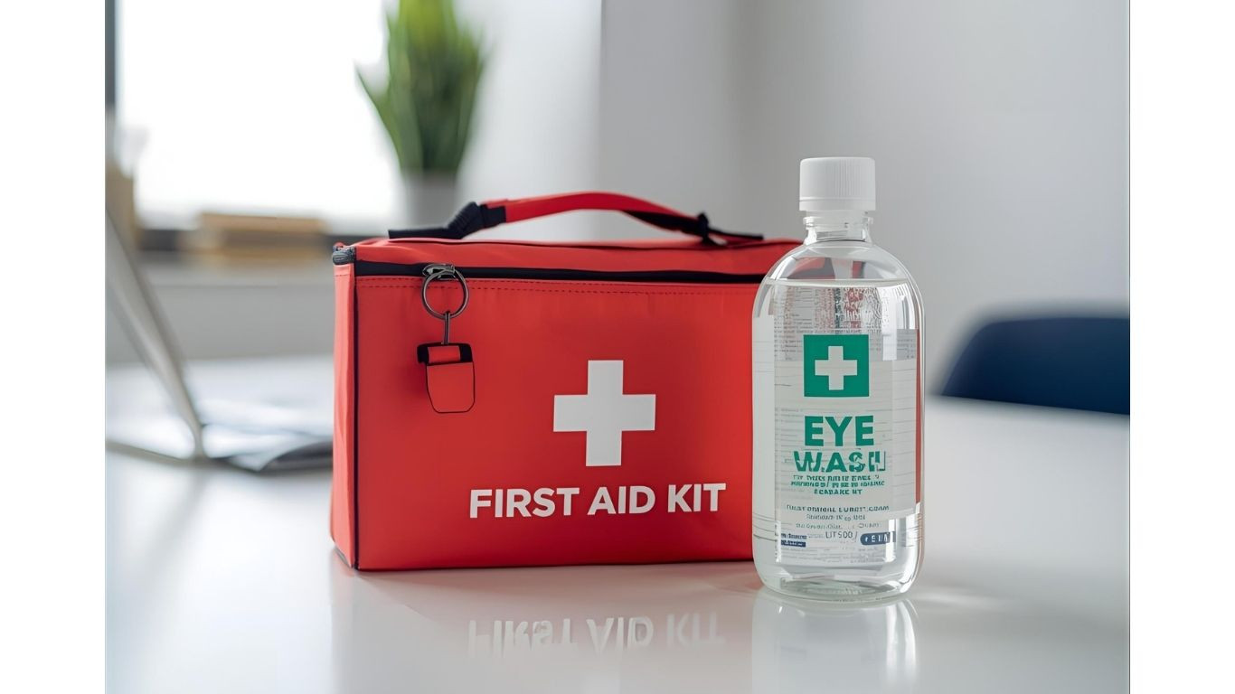 Help First Aid Training First Aid Kit and Eye Wash Solution for Workplace Eye Injuries